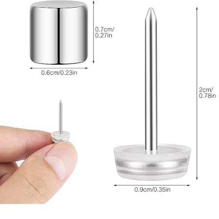 10 stk magnetiske trykknåler Magnetiske tommelfinger 1 1