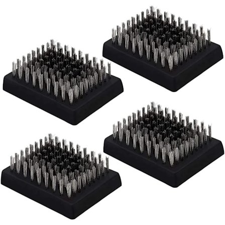 Grillbørste Hoveder 4 stk. Varmebestandige Tråd-Børster Grill Trådløs Rengøringsbørste Hoveder Bærbar BBQ Rengøring