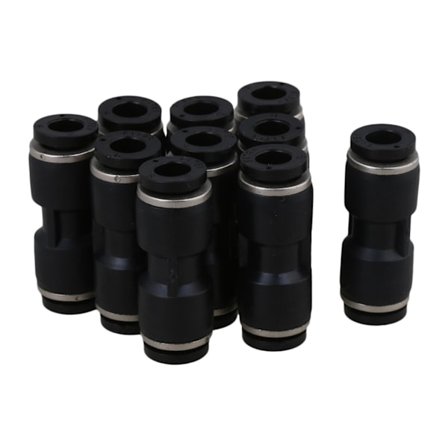 6mm Rett Push-In Pneumatisk Skjøtekobling Plastslange 1.0MPa 10 stk[D]