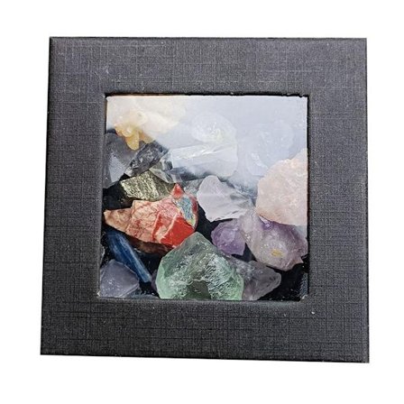 1 Ask Blandade Färger Mineralprov Naturlig Kristall Rå Ädelstenar
