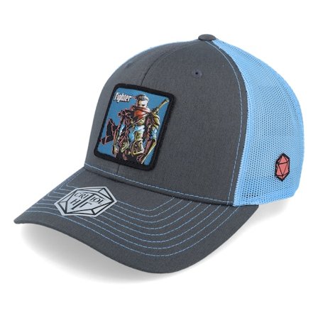 Critiql Hit - Grijs trucker Cap - Fighter Box Patch Charcoal/Carolina Blue Trucker @ Hatstore