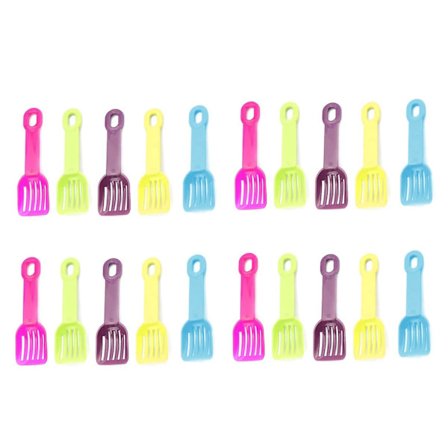 20 stk. Hamster Poop Scoop i Plastik til Små Kæledyr, Kuldsskovl til Rengøring i Små Bure eller Smalle Rum