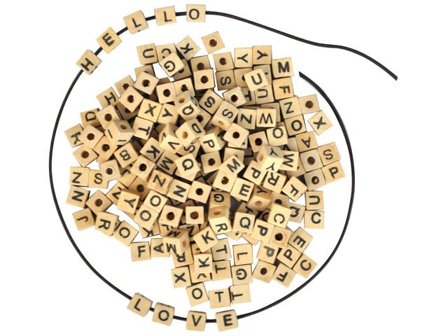 PLAYBOX Träpärlor bokstäver 300/fp - Lyreco - Skola och förskola - Hobbymaterial - Pärlor