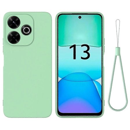 Enfärgat Flytande Silikon Fallsäkert Fulltäckande Telefonskal Grön