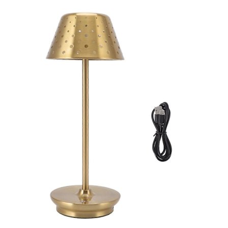 LED Bordlampe Retro Enkel Ledningsfri Design Trinløs Dæmpning Berøringsbordlampe til Soveværelser Barer Restauranter Guld