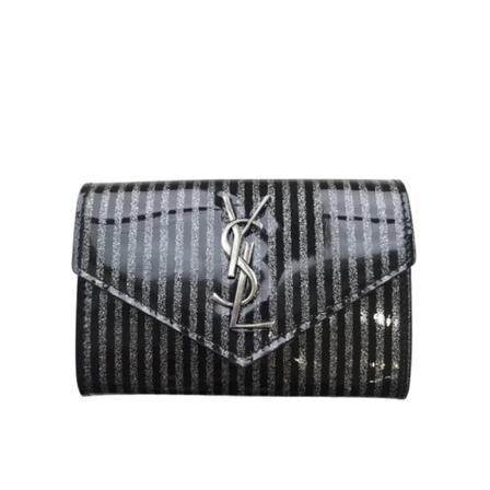 Saint Laurent Vintage, Pre-owned Leather wallets Zwart, Dames, Maat:ONE Size,leer