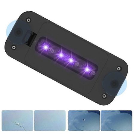 Bilglas Reparations UV Lys Auto Glas Harpiks Hærdningslampe Sugekop Design Forrude Reparationsværktøj til Lastbiler Sedaner SUV'er RV'er [DB]