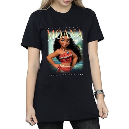 Moana Dam/Dam Montage Bomull Boyfriend T-shirt XXL Svart