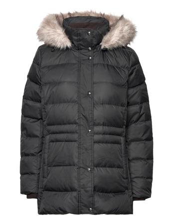 Tyra Down Jkt With Fur Black Tommy Hilfiger