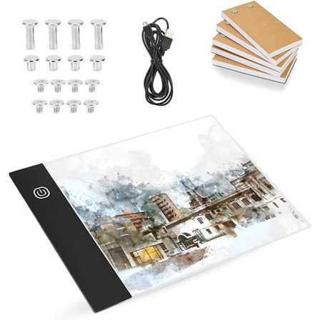 A5 LED Diamond Ritning Spårningsljus Pad Kit - Flip Books A5 Flipbook Kit Led Light Box Hand Ritning LED Board Ultra-Tunn Bärbar 9in