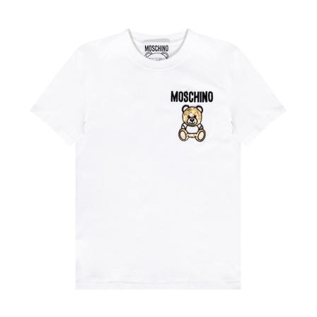 Moschino, Appliquéd T-shirt Biały, Kobieta, Rozmiar: S