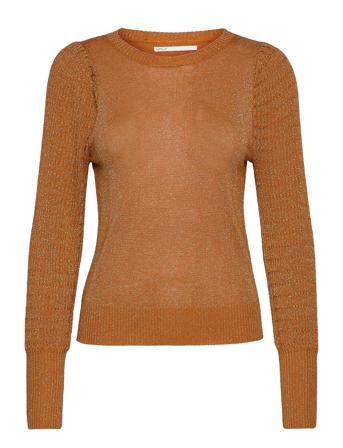 Onlmegan L/S Glitter Pullover Knt Brown ONLY