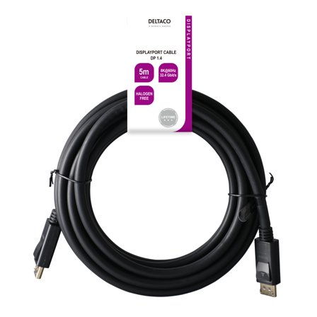 Deltaco DisplayPort 1.4-kabel 5m 8K@60Hz