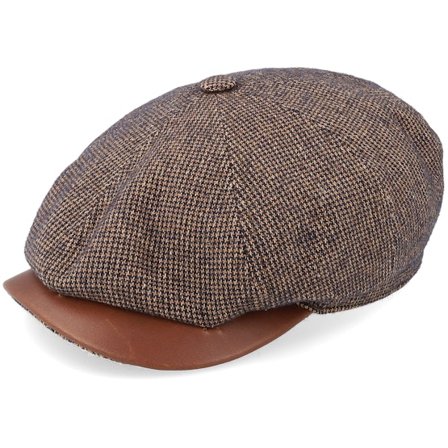 Stetson - Brun flatcap Caps - Hatteras Wool/Cotton Brown Flat Cap @ Hatstore