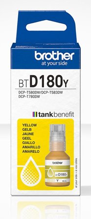Brother BTD180Y Yellow ink bottle, yield up to 5 000 pages