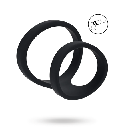 2 Loop Silicone Cockring - Black - Vuxen.dk: For ham