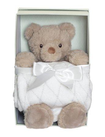 Sven With Blanket In Displaybox Patterned Teddykompaniet