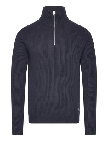 Jjpannel Knit Half Zip Aw23 Knitwear Half Zip Pullover Marineblå Jack & J S*Betinget Tilbud