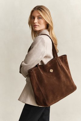 GANT - Semsket skinnveske til dame mahogany brown