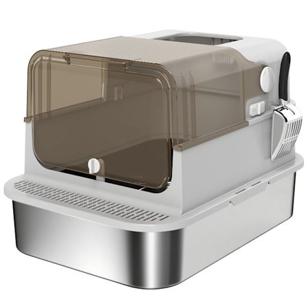 XXL kattebakke i rustfrit stål, nem at rengøre, til store katte