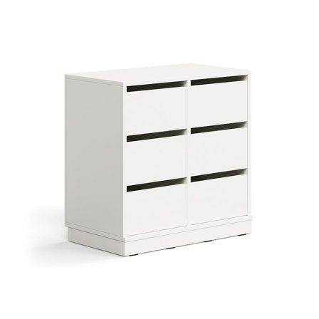 Student storage CASPER, 6 drawers, base frame, white