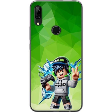 Kompatibelt Mobildeksel til Huawei P Smart Z Roblox-inspirert gamerfigur med headset, håndkontroll og energiske effekter mot grønn bakgrunn