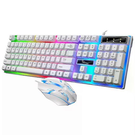 Redragon Tangentbord Mus Set K552-RGB-BA Mekaniskt Gaming Tangentbord och Mus Combo Trådbunden RGB LED 60% för Windows PC-spelare Vit