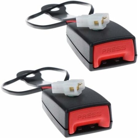 2 st Bil Fram Säkerhetsbälte Lås Spänne Uttag Kontakt Varning-DPZO.pa