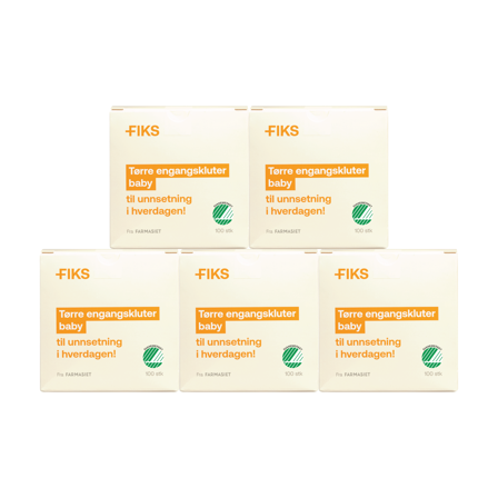 FIKS Tørre engangskluter 5-pk., 5 x 100 stk.