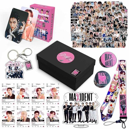 Stray Kids Nye Album Maxident Gaveeske Sett Kpop Merchandise Fotokort Lanyard Nøkkelring Gaver for Skz Fans A