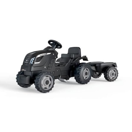 Smoby Farmer XL Pedal Tractor + Trailer - Black