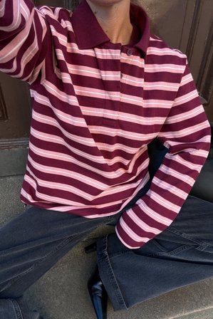 NA-KD Rugby Shirt - Langærmede t-shirts - Stripe - M (EU 38-40)