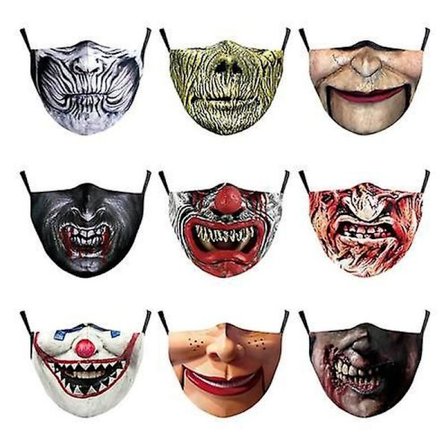 Gjenbrukbar Unisex Morsom Vaskbar Ansiktsmaske Halvt Ansikt Munn Merke HipHop Tegneserie Ju