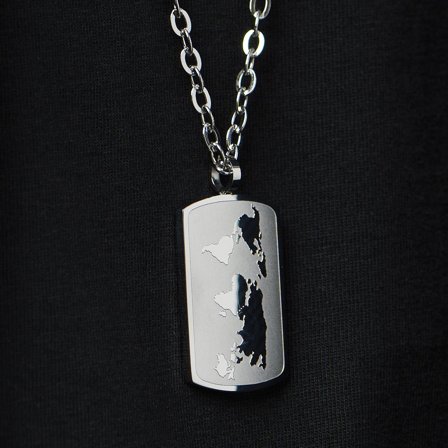 Collana con mappa del mondo per uomini - Collane in acciaio