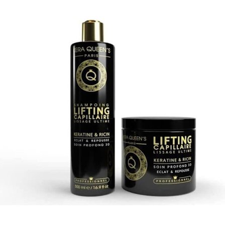 PACK SÅR BOTOX KERA QUEEN'S MASK 500ML + SCHAMPOO 500ML KERATIN & RICIN[W165]