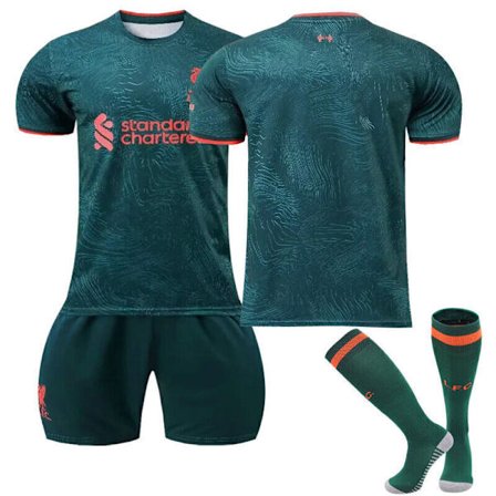 Nya Pojkar Barn Fotboll Kit Kort Skjorta Socka Set Fotboll