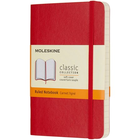 Moleskine Classic Soft Cover Notebook Pocket Red Linjerad