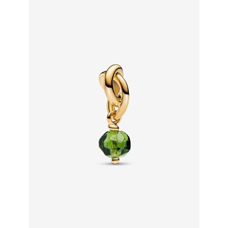 - Facetteret Spring Green Eternity Circle Dangle Charm - 14k guldbelægning
