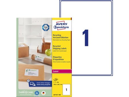 AVERY Etikett QuickPeel 19,9x298,1mm 100/fp - Lyreco - Emballage och lagerutrustning - Etiketter och godsmärkning - Adressetiketter