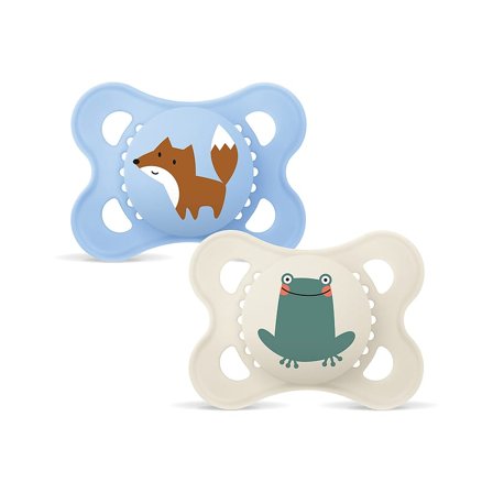 MAM Original Silk Sutter - 2-pak Blue 0-6 mdr., Børn & Forældre, Sutter, Silikonesutter