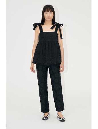 STINE GOYA Contrasted Tie Top, 2320 Fil Coupé - Black - L