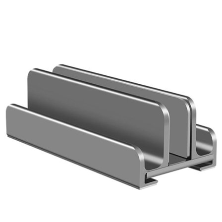 Lodret laptop-stativ med 3-slot desktop mount - Grå