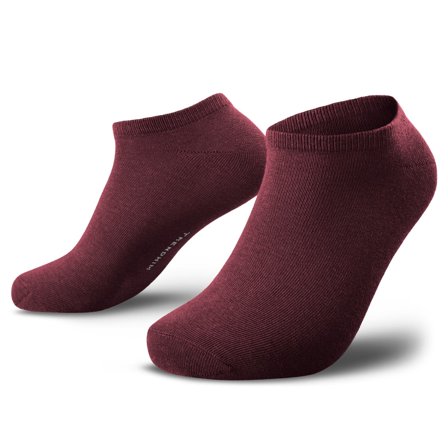 FlexFeel | Calcetines tobilleros rojo oscuro para hombres - Calcetines tobilleros