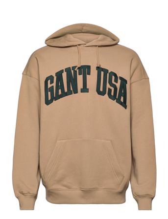 D1. Gant Usa Sweat Hoodie Hettegenser Genser Beige GANT