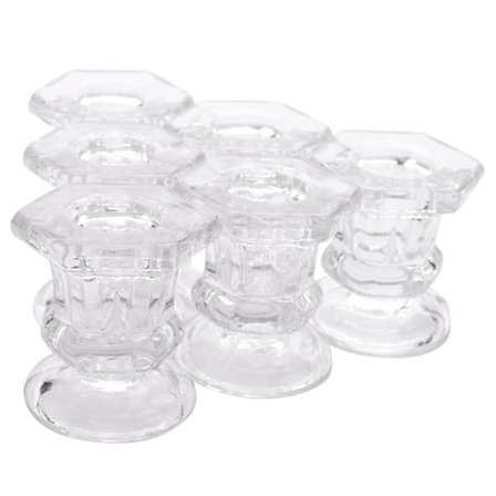 6-pack Glasljusstakar, Klar, Passar 1,85 tum Pelare eller 7/8 tum Koniska (FMY)