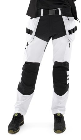 Arbetsbyxor Fristads Herr Hantverkarbyxa stretch 2760 GLWS, Vit/Svart Arbetskläder
