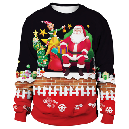 Kvinnor Jul Långärmad Tröja Xmas Casual Lösa Toppar