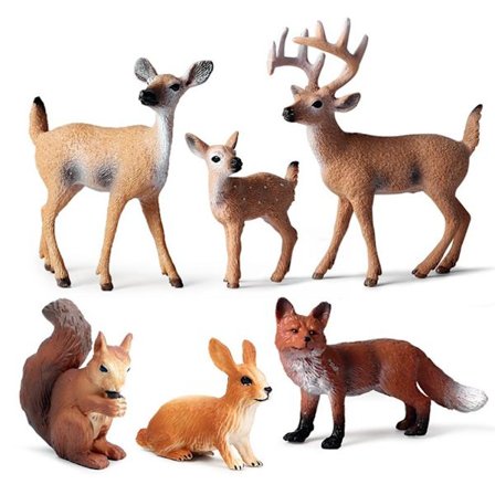 6 st skogs djur modeller jul miniatyr figur deer födelsedagsfest figur leksaker pedagogiska leksaker jul fest tårta topper