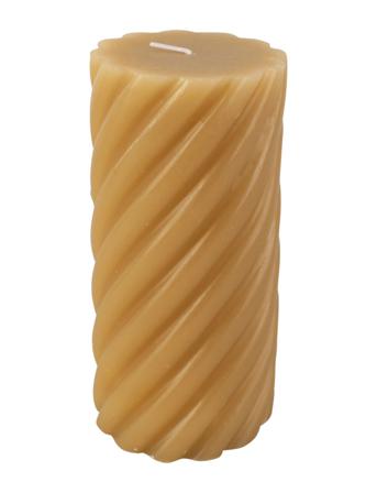 Pillar Candle Swirl 77H Home Decoration Candles Block Candles Gul Present Time