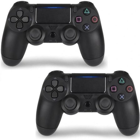 2-pack PS4-kontroller - DoubleShock trådlösa spelkontroller kompatibla med PlayStation 4, svart